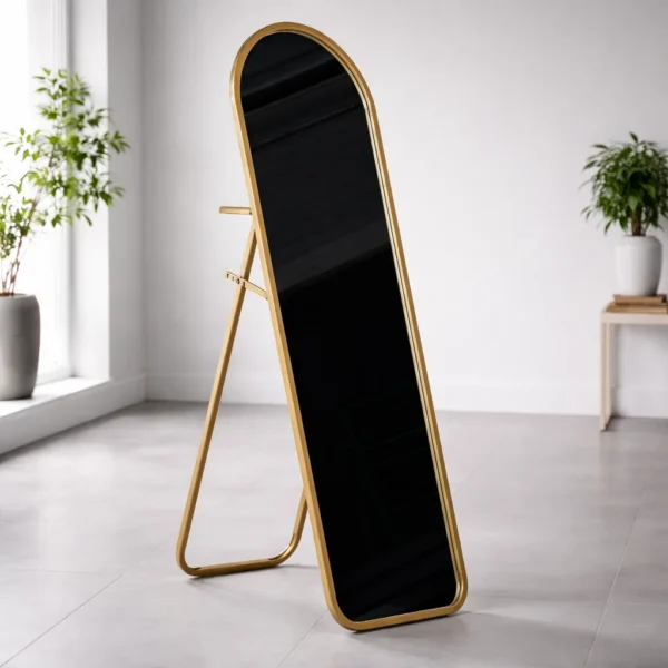 STANDING MIRROR gold 1 Standing Mirror with Metal Frame