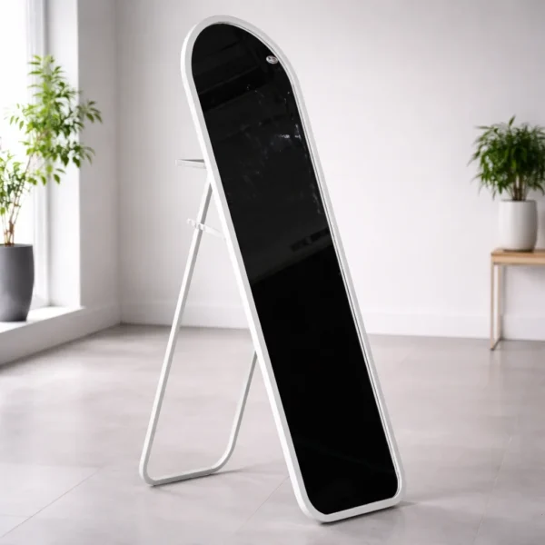 STANDING MIRROR white 21 Standing Mirror with Metal Frame